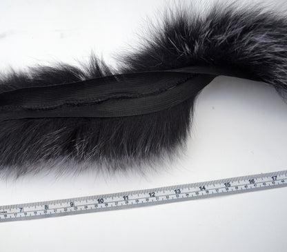 Green (Mint) real fox fur hood trim made from fox tail fur – Single – view 4