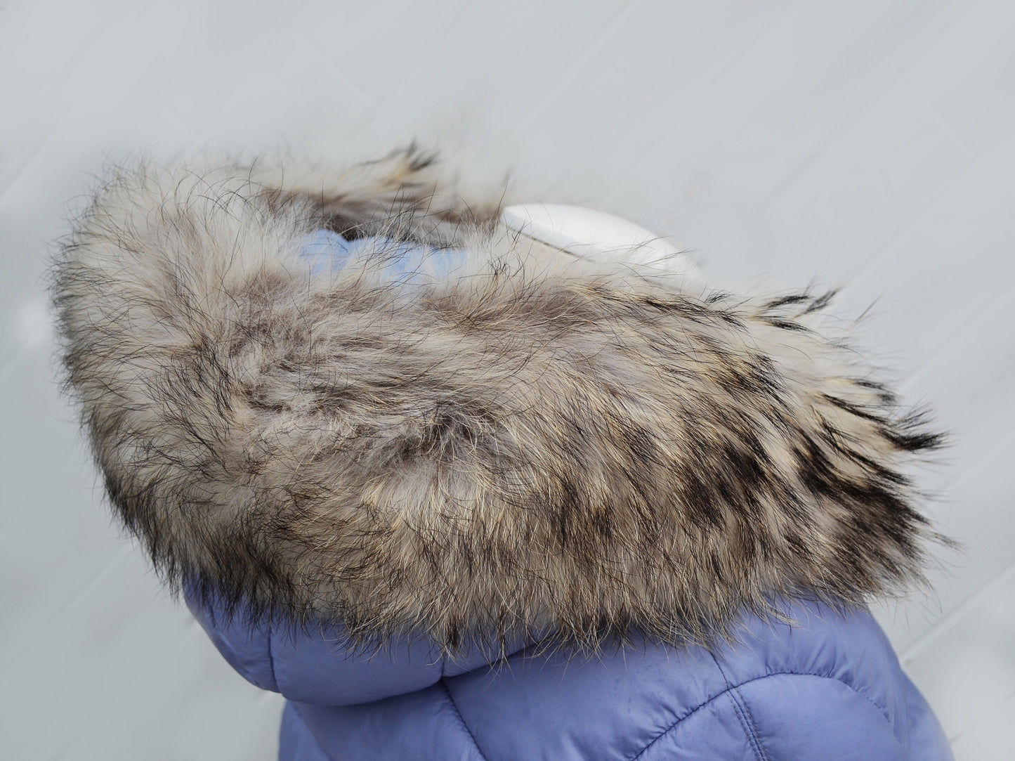 BY ORDER XL Real Raccoon Fur Collar, Fur Trim for Hoodies, Light Raccoon Fur Collar, Fur Scarf, Fur Ruff, Raccoon Fur Hood, Raccoon Fur