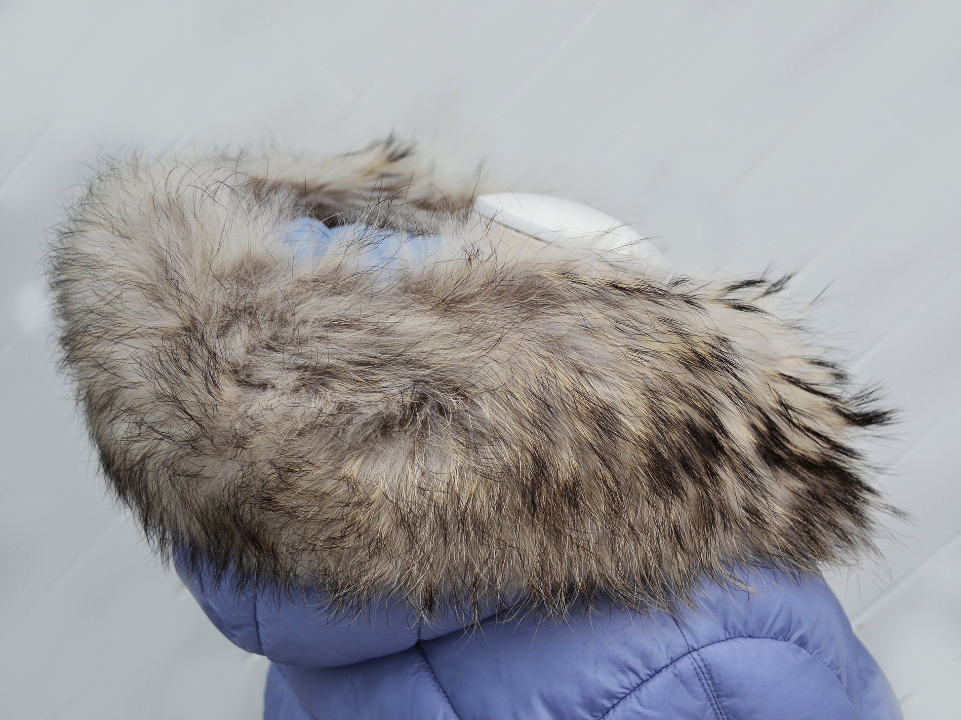 BY ORDER XL Real Raccoon Fur Collar, Fur Trim for Hoodies, Light Raccoon Fur Collar, Fur Scarf, Fur Ruff, Raccoon Fur Hood, Raccoon Fur