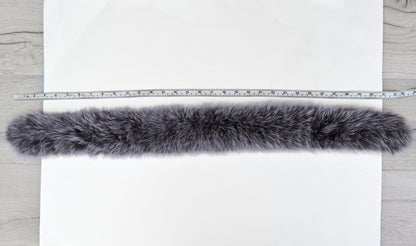 Gray Fur Ruff – genuine Arctic fox pelt – image 9