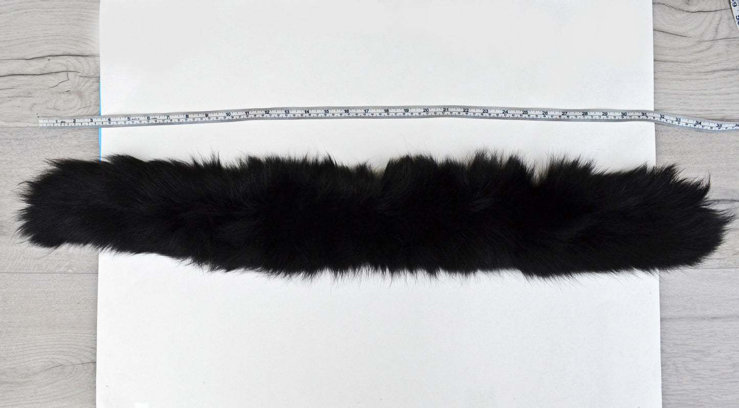 BY ORDER XL Double Real Fox Fur (Tail) Trim Hood, Fur collar trim, Fox Fur Collar, Fur Scarf, Fur Ruff, Fox Fur Hood, Hood Fur, stripe