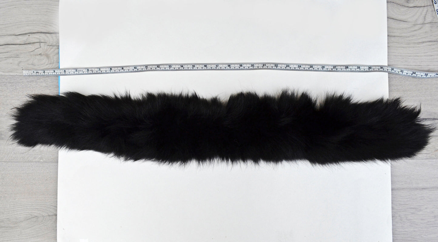 BY ORDER XL Double Real Fox Fur (Tail) Trim Hood, Fur collar trim, Fox Fur Collar, Fur Scarf, Fur Ruff, Fox Fur Hood, Hood Fur, stripe