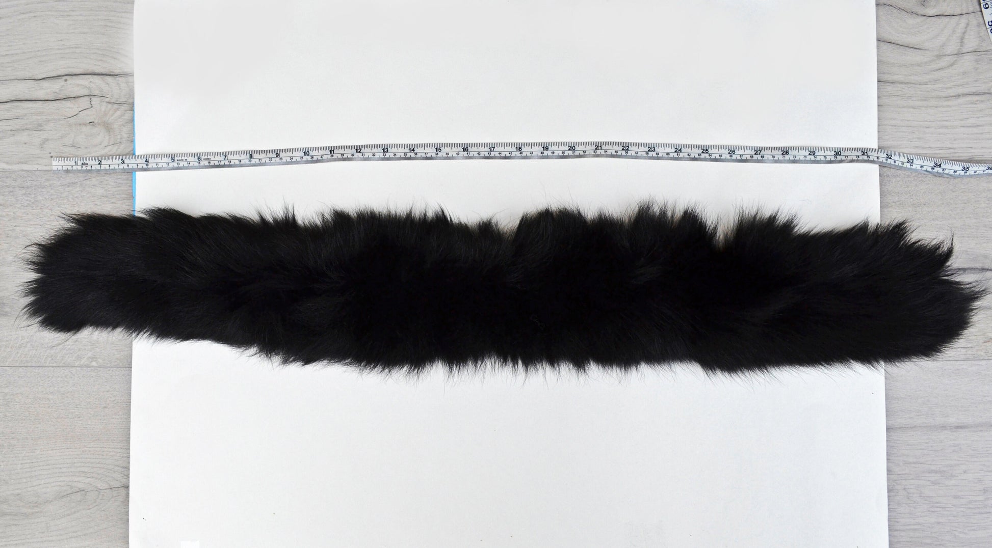 BY ORDER XL Double Real Fox Fur (Tail) Trim Hood, Fur collar trim, Fox Fur Collar, Fur Scarf, Fur Ruff, Fox Fur Hood, Hood Fur, stripe