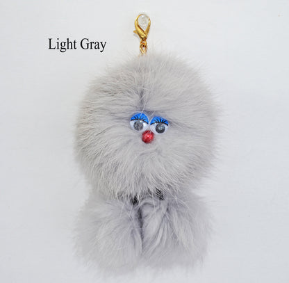 Real rabbit fur monster keychain and bag charm – view 7