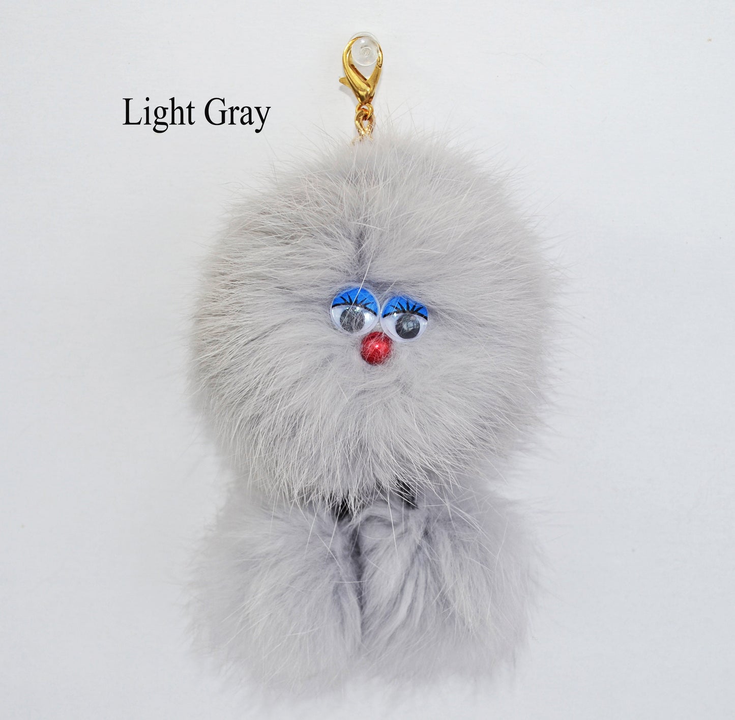 REAL RABBIT FUR Monster Key Chain, Rabbit Fur Pom Pom Keychain, Fur charm, Key Ring, Bag Pendant, Fur Monster keychain, handbag accessory