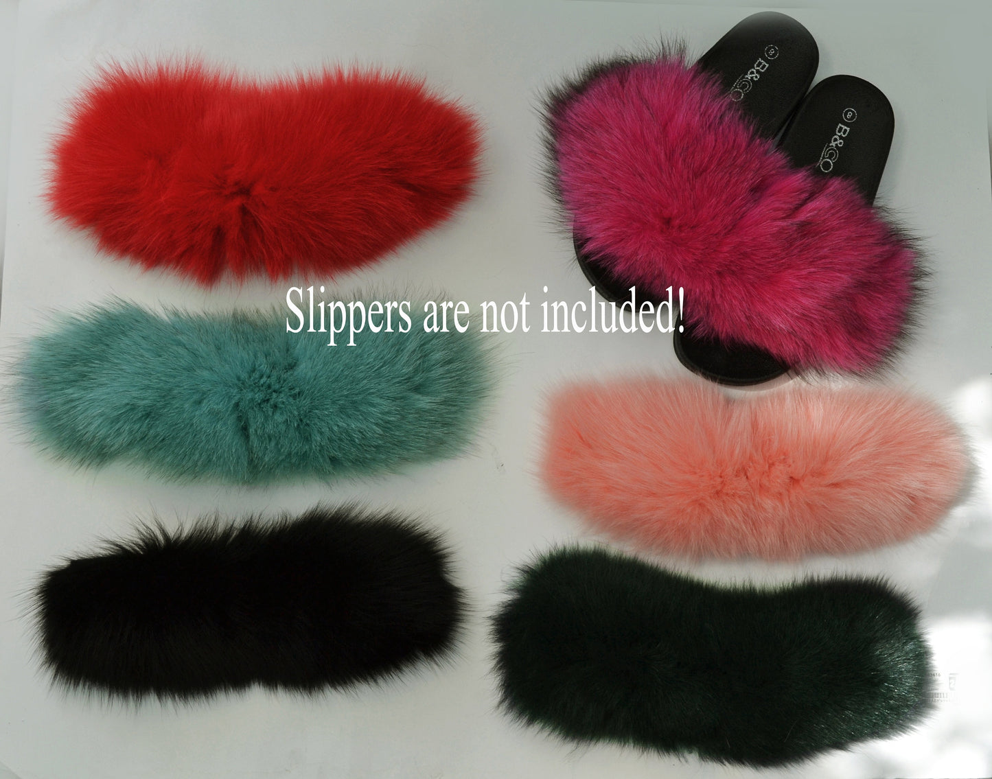 Fox Fur Trim for Slides, Fluffy Fur Sandals, Shoe Embellishment