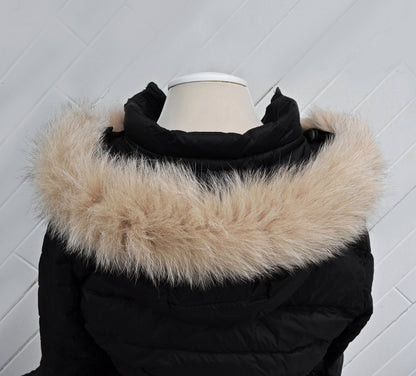 Beige Real Fox Fur Tail Hood Trim single – genuine fox tail fur – image 4