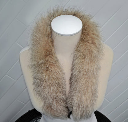 Beige Real Fox Fur Tail Hood Trim single – genuine fox tail fur – image 6