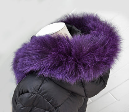 Purple Replacement Fur Trim single – genuine fox tail fur – image 1