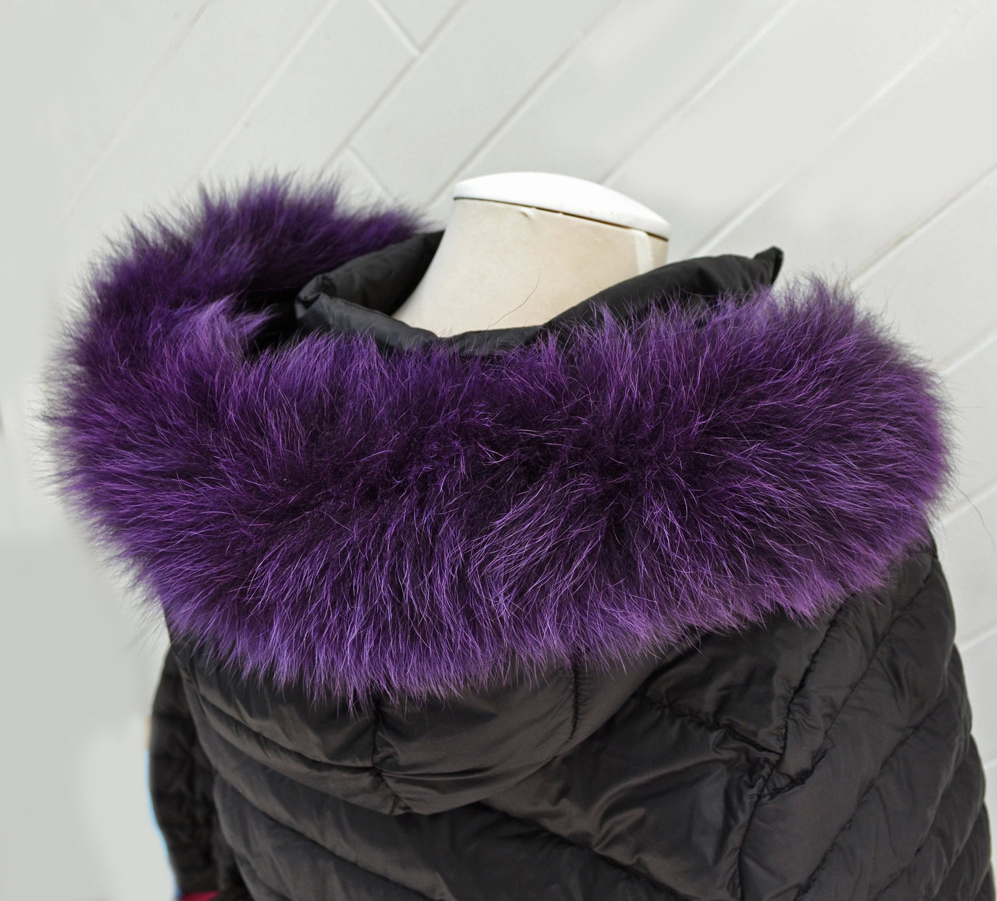 BY ORDER, Real Fox Fur (Tail) Trim Hood, Fur collar trim, Fox Fur Collar, Fur Scarf, Fur Ruff, Fur Hood, Fur stripe, Coat Trim, Purple