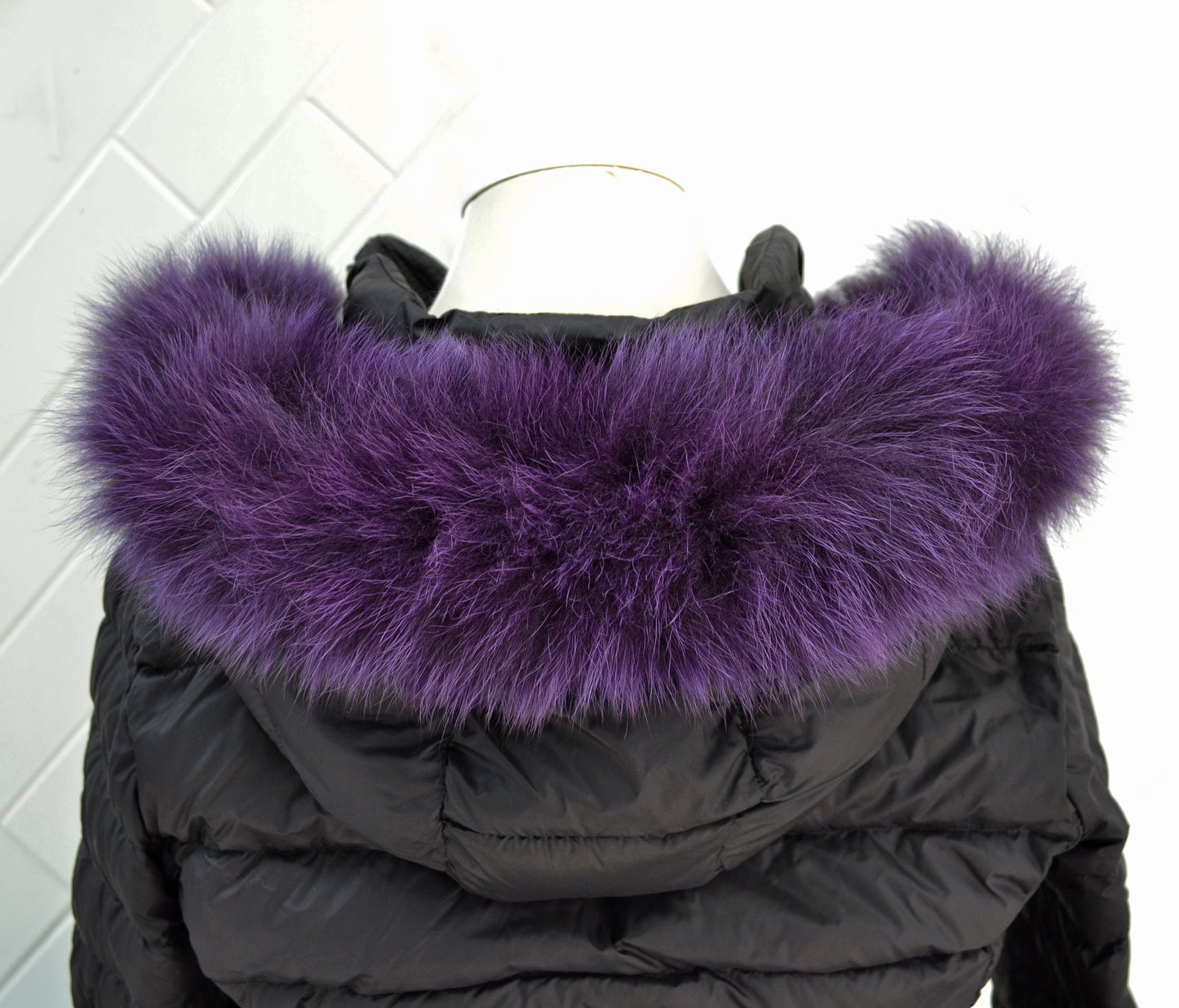 BY ORDER, Real Fox Fur (Tail) Trim Hood, Fur collar trim, Fox Fur Collar, Fur Scarf, Fur Ruff, Fur Hood, Fur stripe, Coat Trim, Purple