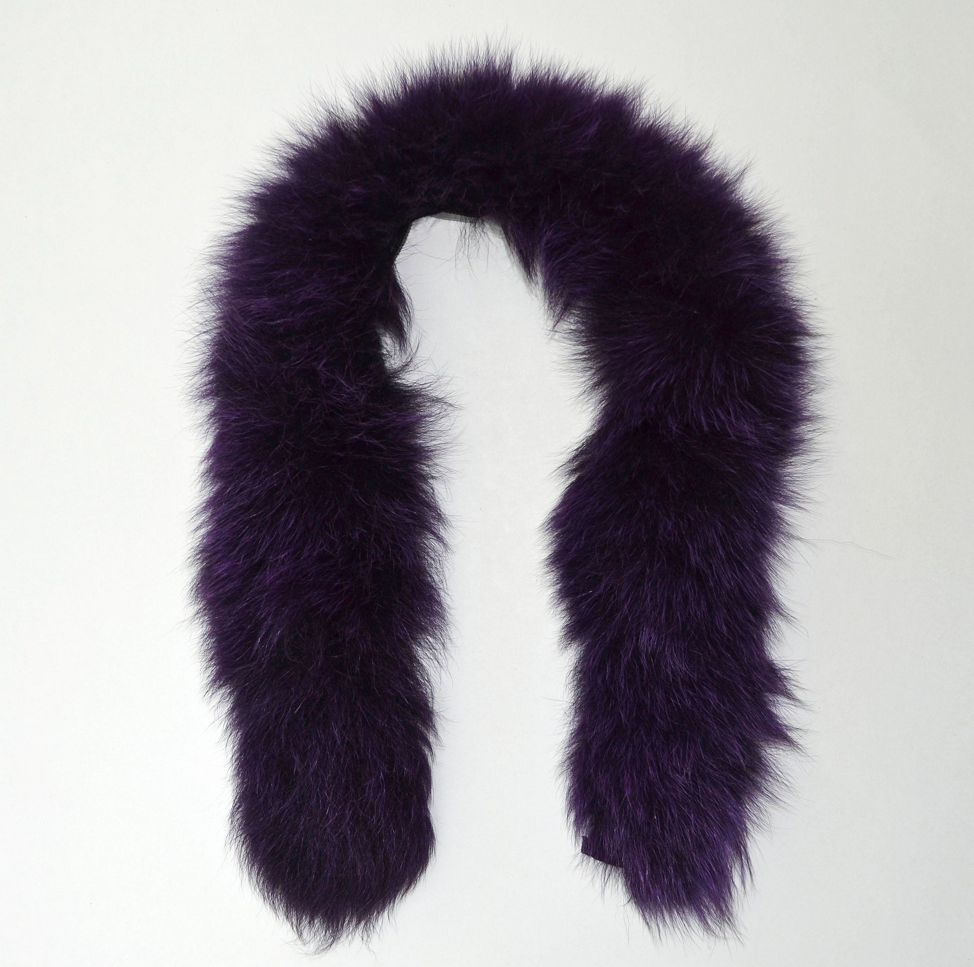 BY ORDER, Real Fox Fur (Tail) Trim Hood, Fur collar trim, Fox Fur Collar, Fur Scarf, Fur Ruff, Fur Hood, Fur stripe, Coat Trim, Purple