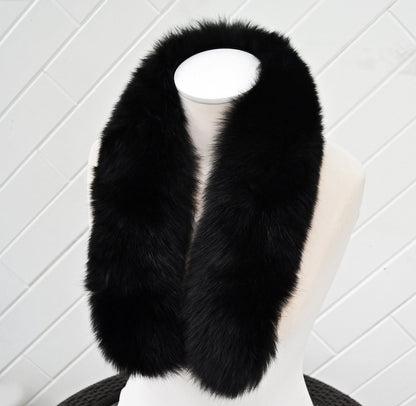 Black Fox Fur Scarf – genuine Arctic fox pelt – image 4