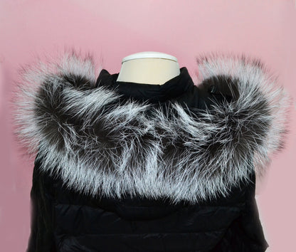 Gray Hood Fur Trim – genuine Arctic fox pelt – image 2