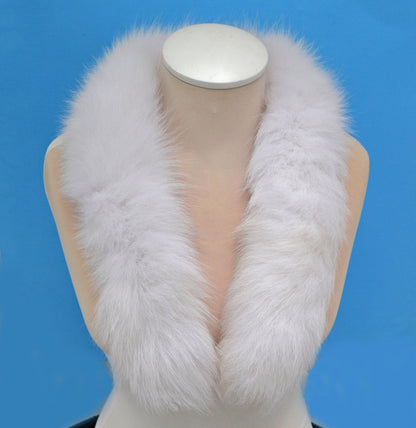 White Hood Fur Trim single – genuine fox tail fur – image 6