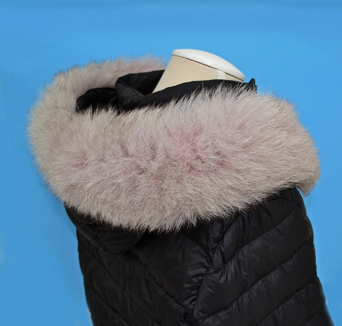 Silver Fox Look real fox fur hood trim made from fox tail fur – Double – view 3