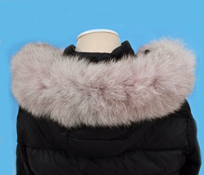 Silver Fox Look real fox fur hood trim made from fox tail fur – Double – view 2