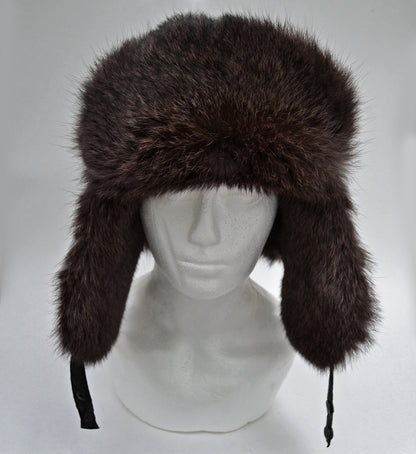 READY to SHIP Fur Ear Flap Hat, Men real fur hat, Trapper Hat, Aviator Hat, Ushanka, Russian Hat, Ski Hat, Rabbit Fur, Fur Hat Ear Flaps