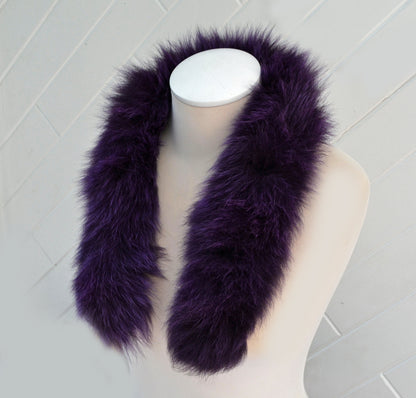 Purple Replacement Fur Trim single – genuine fox tail fur – image 4