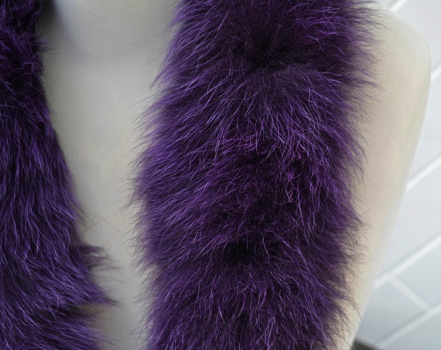 BY ORDER, Real Fox Fur (Tail) Trim Hood, Fur collar trim, Fox Fur Collar, Fur Scarf, Fur Ruff, Fur Hood, Fur stripe, Coat Trim, Purple
