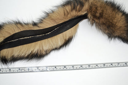 Brown - Black Real Fur Replacement for Hood single – genuine fox tail fur – image 7
