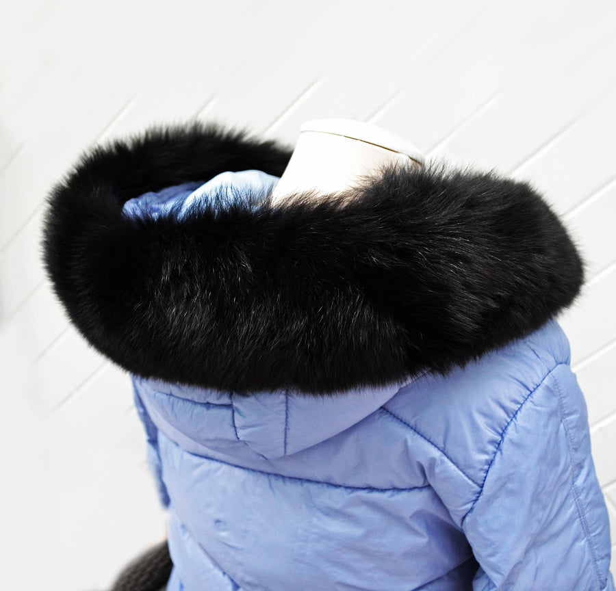 fox fur hood trim made from real full pelt fur