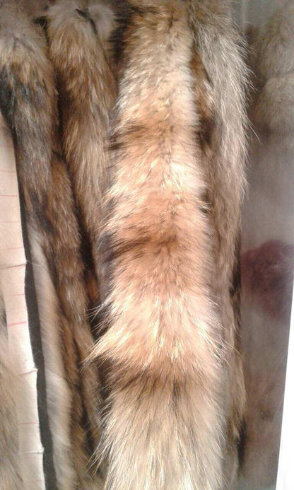 Natural Finnish raccoon fur hood trim cut from genuine Finnish raccoon pelt – size XXL – view 4