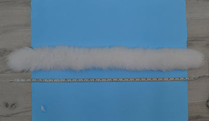 White Hood Fur Trim single – genuine fox tail fur – image 7