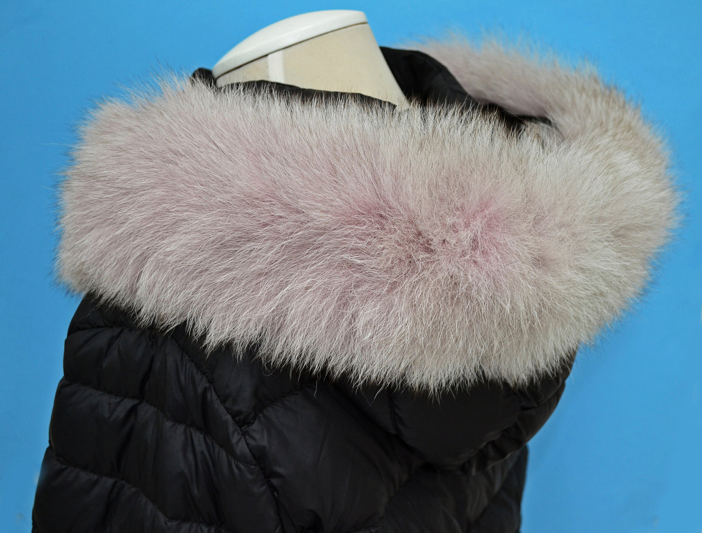 Silver Fox Look real fox fur hood trim made from fox tail fur – Double – view 1