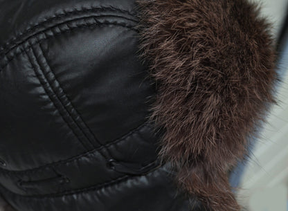 READY to SHIP Fur Ear Flap Hat, Men real fur hat, Trapper Hat, Aviator Hat, Ushanka, Russian Hat, Ski Hat, Rabbit Fur, Fur Hat Ear Flaps