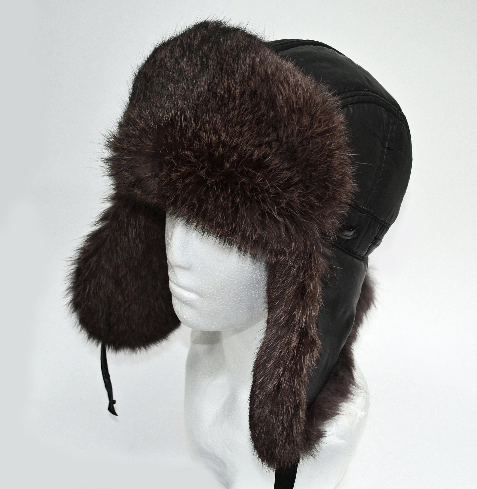 READY to SHIP Fur Ear Flap Hat, Men real fur hat, Trapper Hat, Aviator Hat, Ushanka, Russian Hat, Ski Hat, Rabbit Fur, Fur Hat Ear Flaps