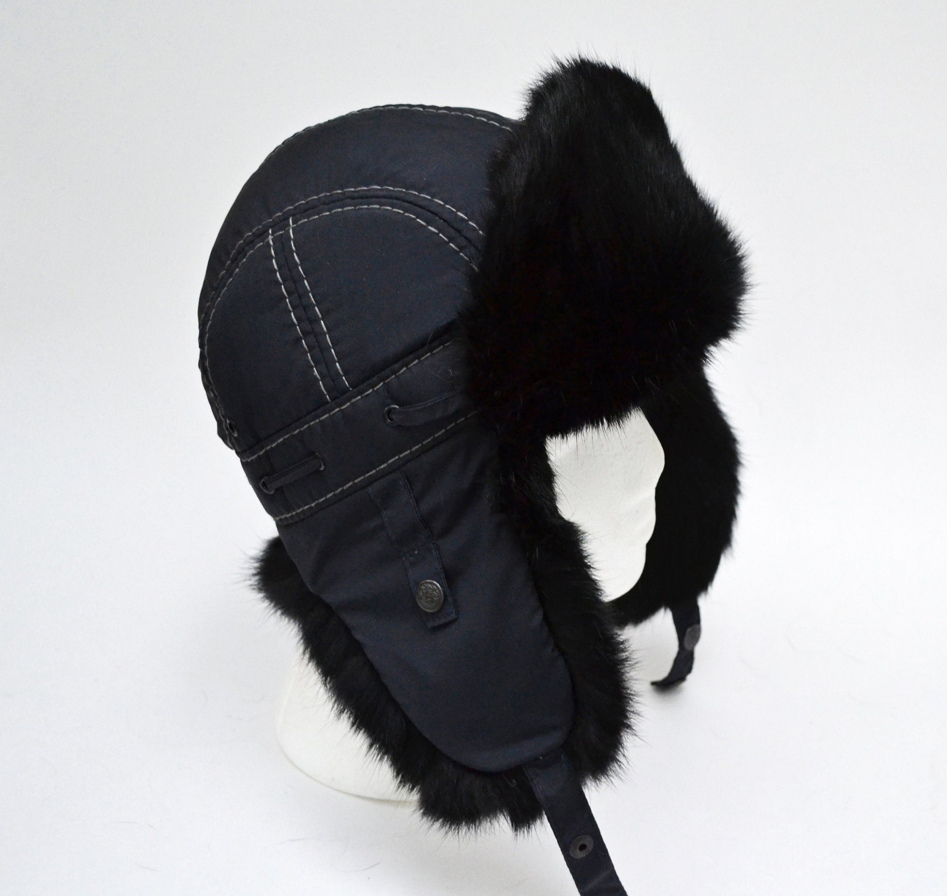 READY to SHIP Child Real Fur Hat, Aviator Hat, Ushanka, Russian Hat, Ski Hat, Rabbit Fur Hat Ear Flaps, Warm Hat, Childs Fur Hat, Trapper