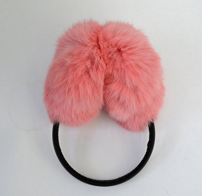 Real Fur Earmuffs, Rabbit Fur Ear Warmer, Pink Earmuffs, Large Ear Muffs, Fluffy Ear Muffs, Earmuffs Women, Rabbit  Ear Warmers Girls