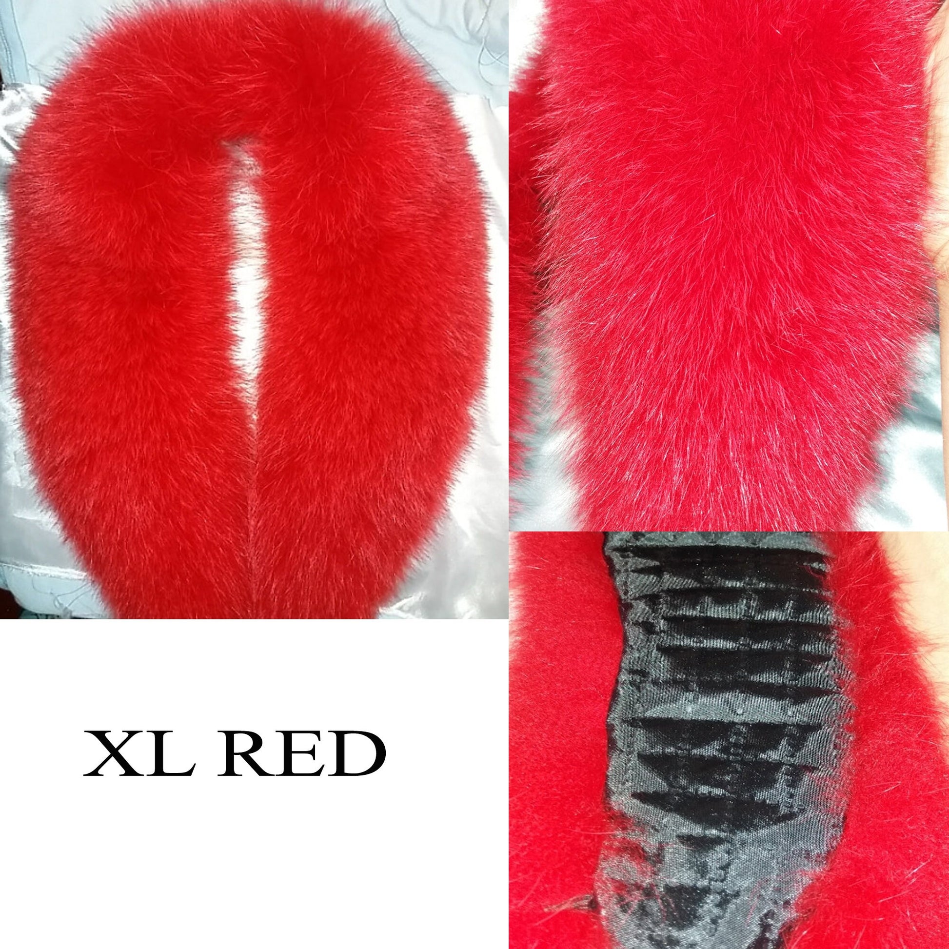 Arctic fox fur hood trim cut from genuine Arctic fox pelt – size XL – view 8