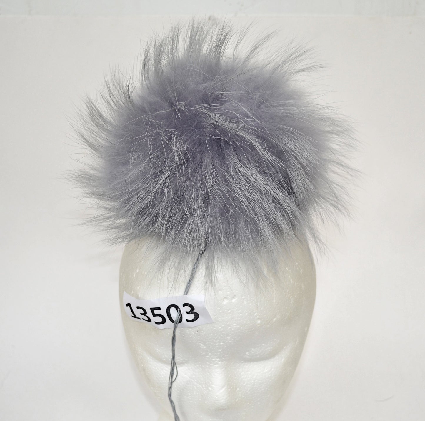 Extra Large Gray Raccoon Fur Pom Pom: Chunky Knit Hat Accessory