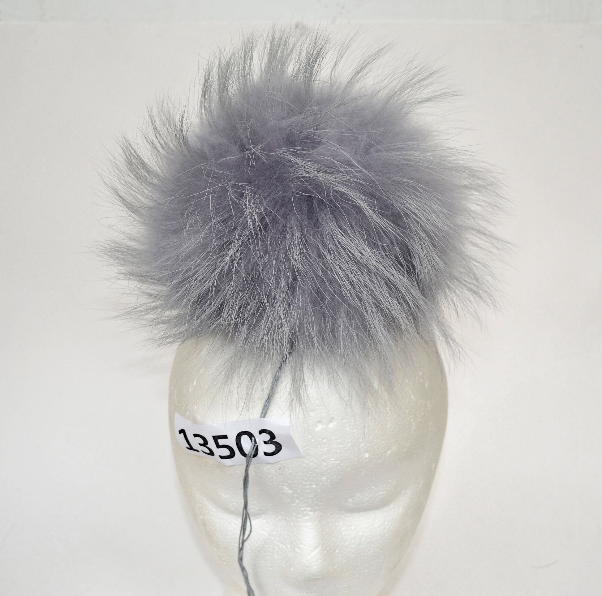 Extra Large Gray Raccoon Fur Pom Pom: Chunky Knit Hat Accessory