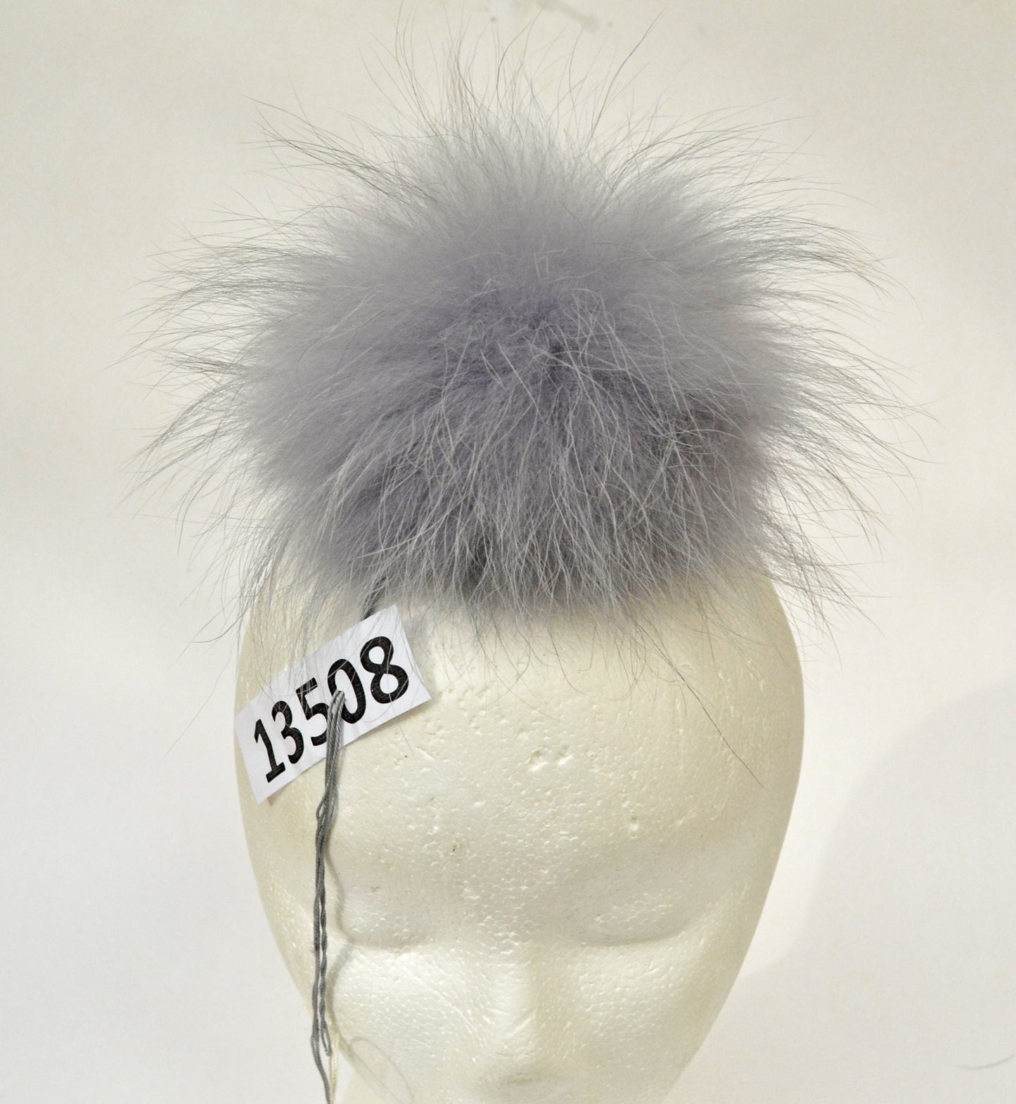 Extra Large Gray Raccoon Fur Pom Pom: Chunky Knit Hat Accessory