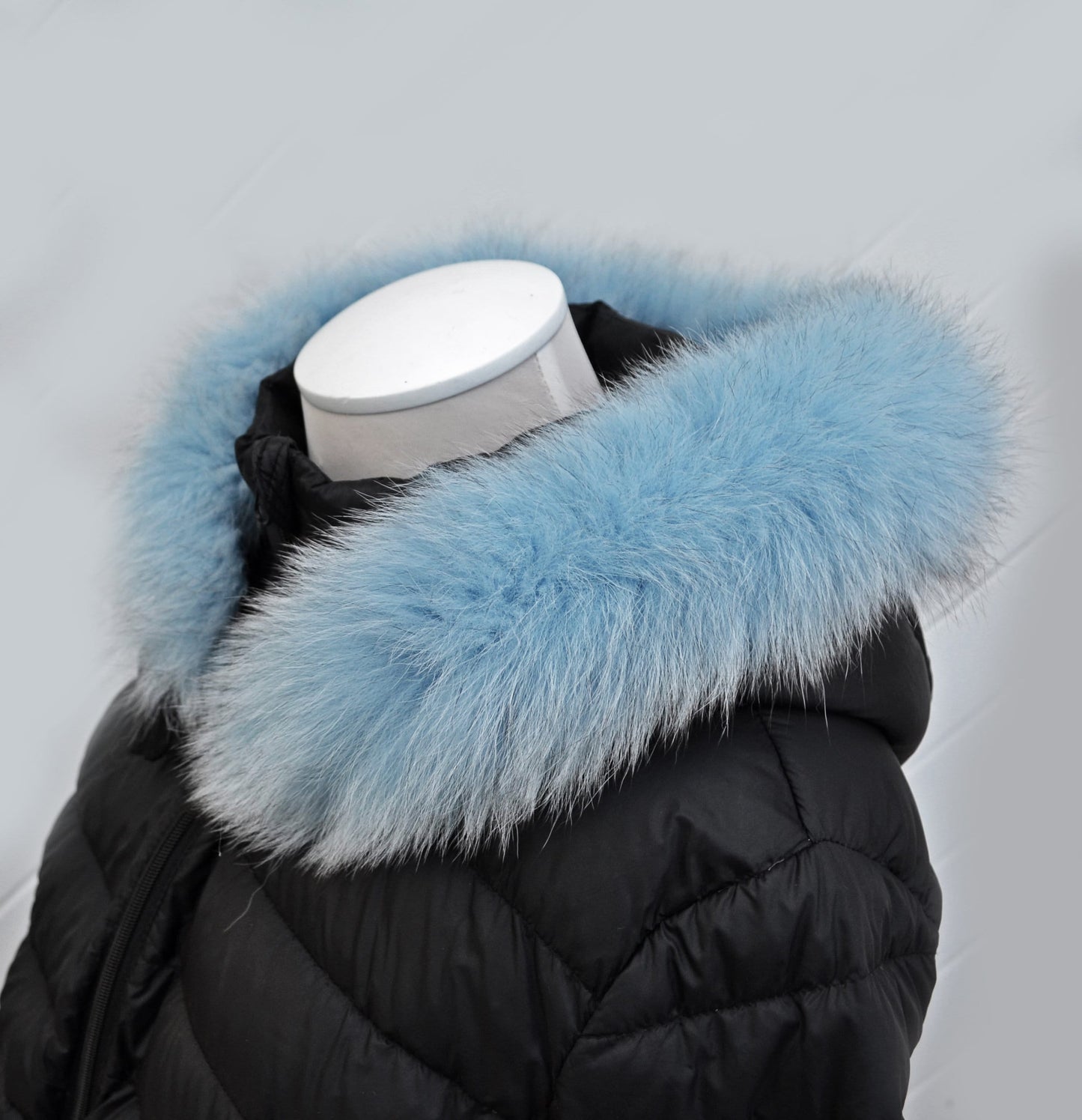 Real Fox Tail Fur Hood Trim - Blue Fur Ruff - Coat or Jacket