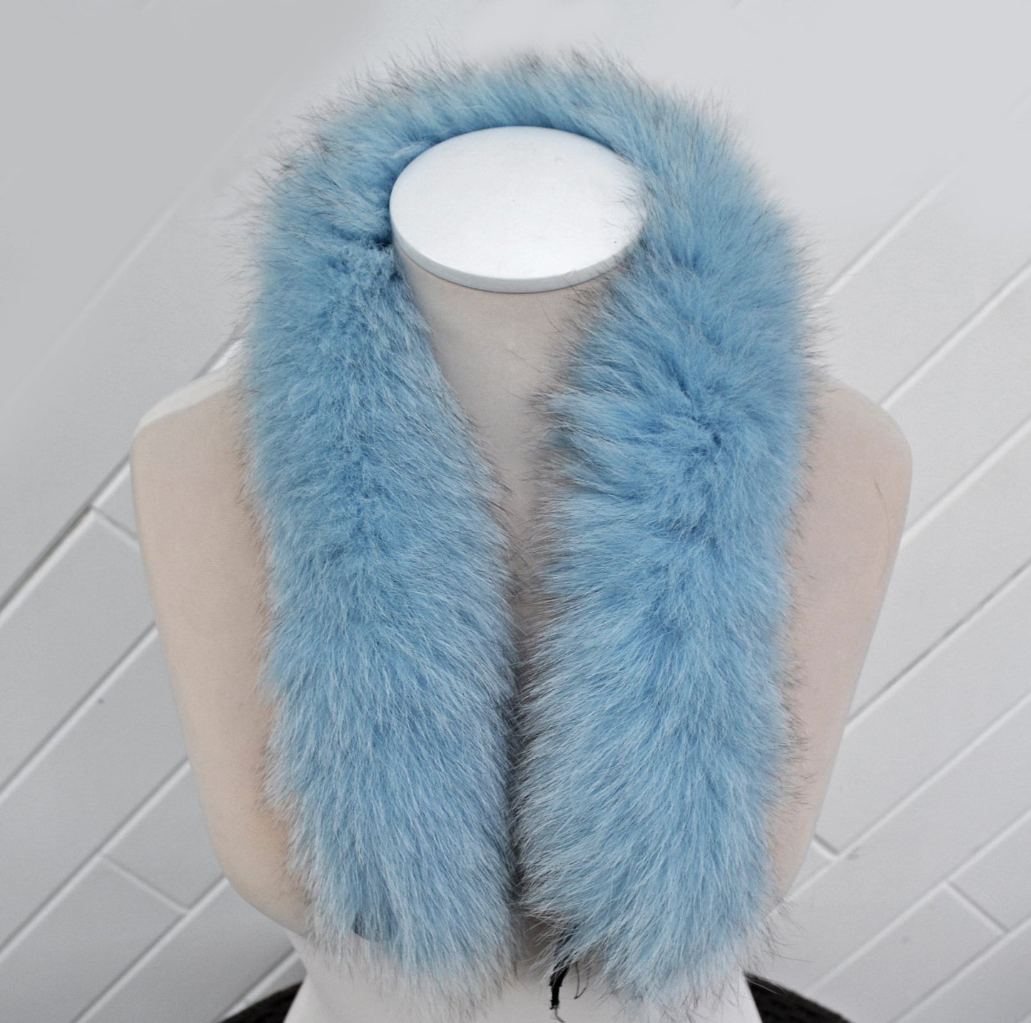 Real Fox Tail Fur Hood Trim - Blue Fur Ruff - Coat or Jacket