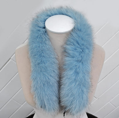 Blue Replacement Fur Trim single – genuine fox tail fur – image 5
