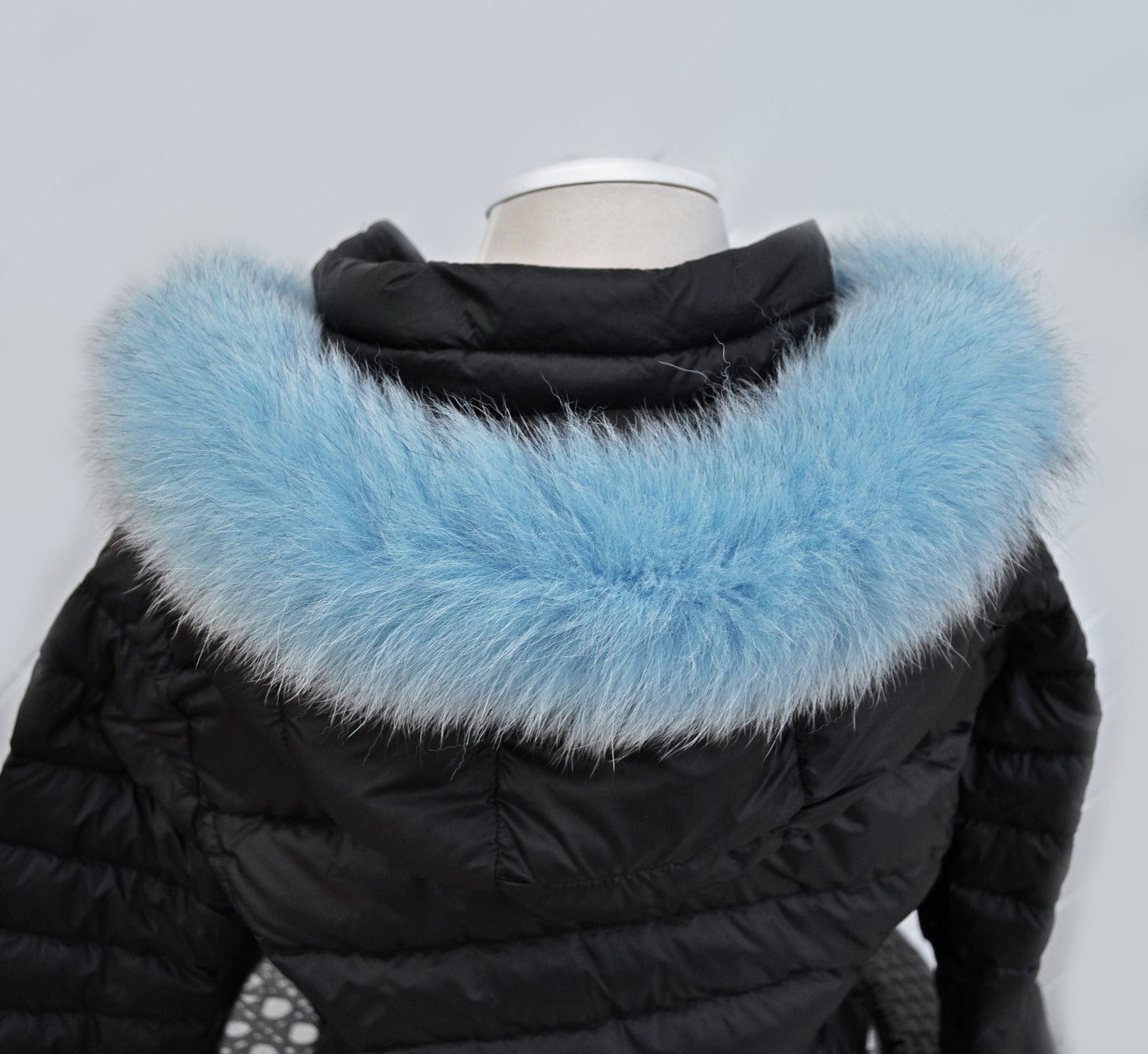 Real Fox Tail Fur Hood Trim - Blue Fur Ruff - Coat or Jacket