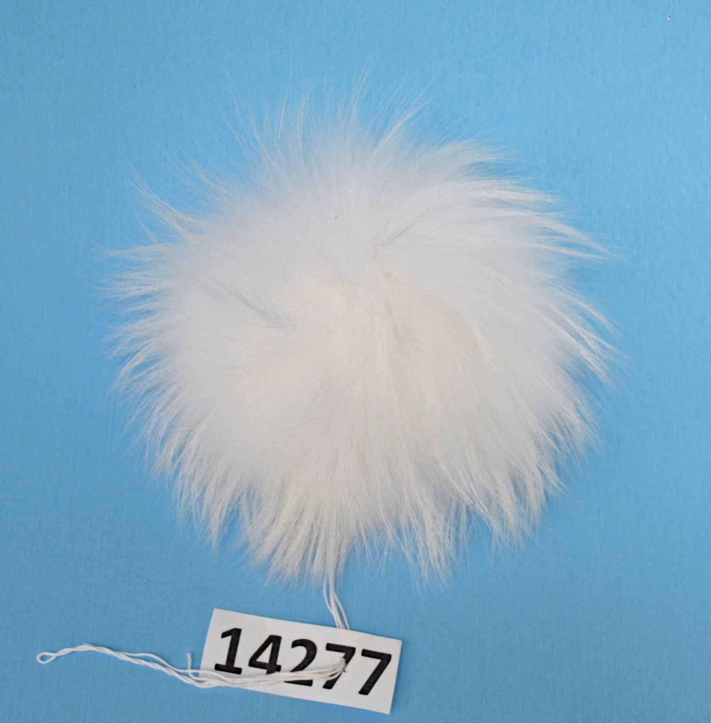 White Raccoon Fur Pom Pom: 7" Fluffy Knit Hat Ball