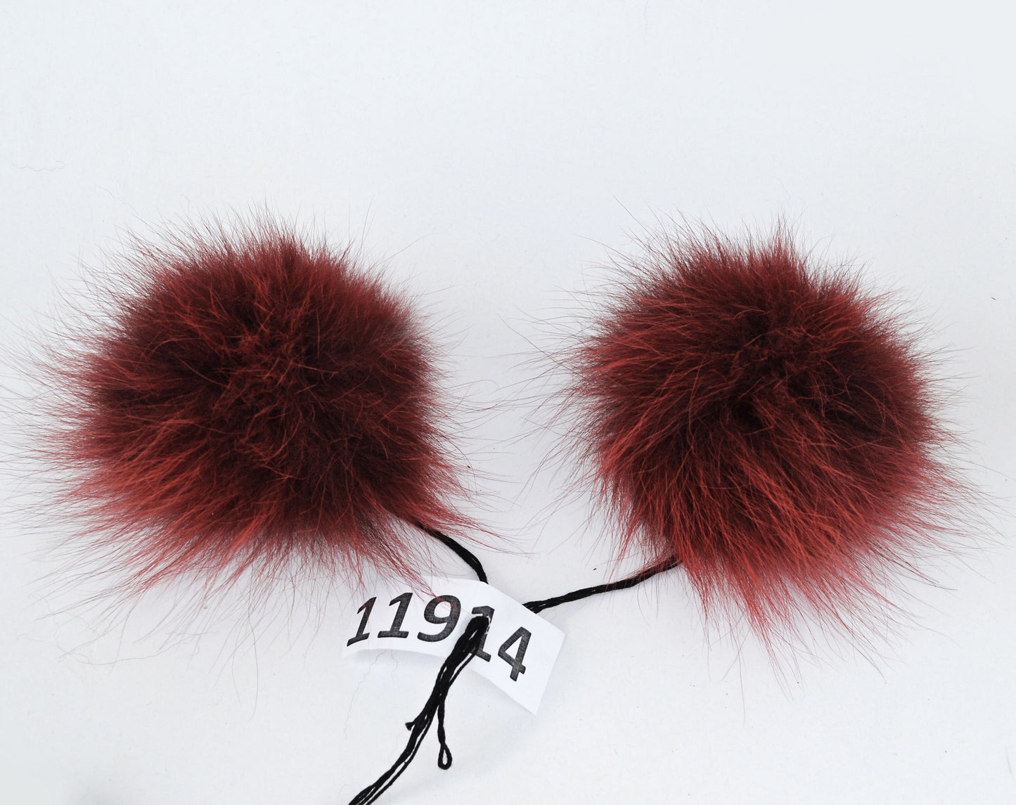 Red Fox Fur Pom Pom Pair: Detachable Knitted Hat Accessory (4.5")