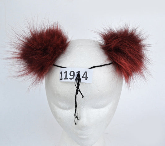 Red Fox Fur Pom Pom Pair: Detachable Knitted Hat Accessory (4.5")