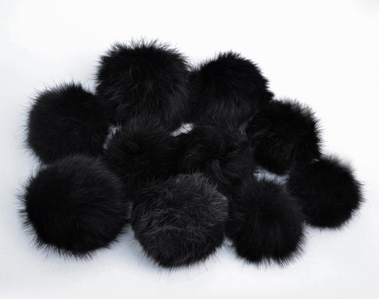Handmade Rabbit Fur Pom Pom: Detachable Tuque & Beanie Accessory