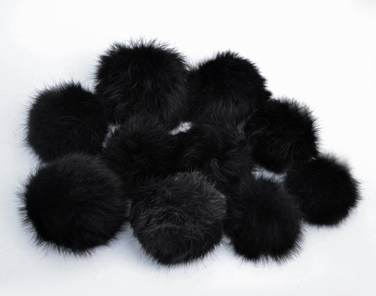 Handmade Rabbit Fur Pom Pom: Detachable Tuque & Beanie Accessory