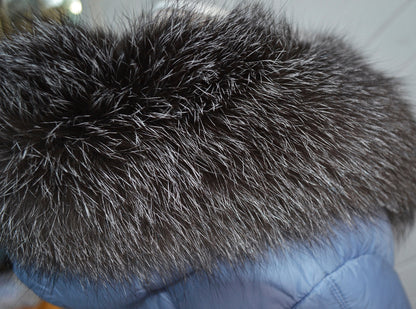 Gray Fox Fur Trim – genuine Arctic fox pelt – image 3