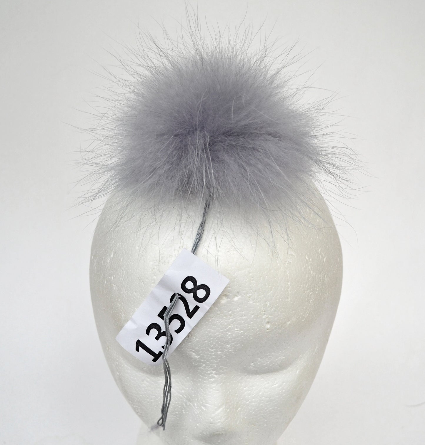 Extra Large Gray Raccoon Fur Pom Pom: Chunky Knit Hat Accessory