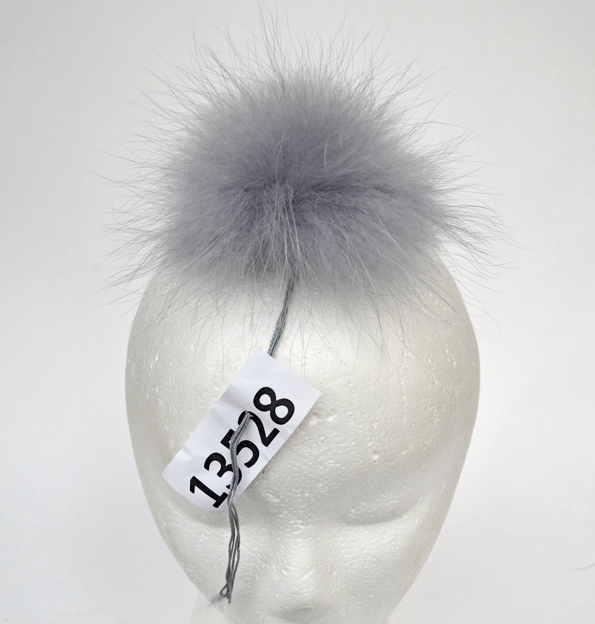 Extra Large Gray Raccoon Fur Pom Pom: Chunky Knit Hat Accessory