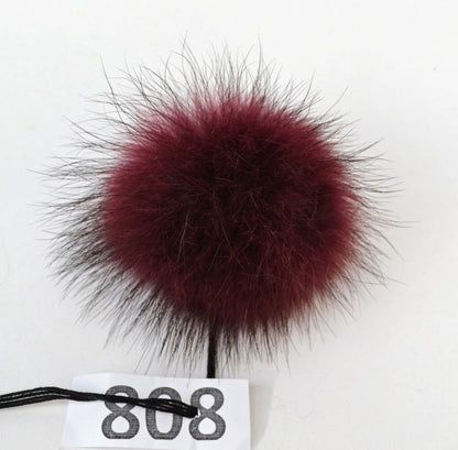 4" Real FUR POM Pom! High Quality Red Raccoon Pom Pom for Hat Beanie Tuque Winter Knit Hat Genuine Pom Pom Fluffy Raccoon Pom Pom Fur Ball